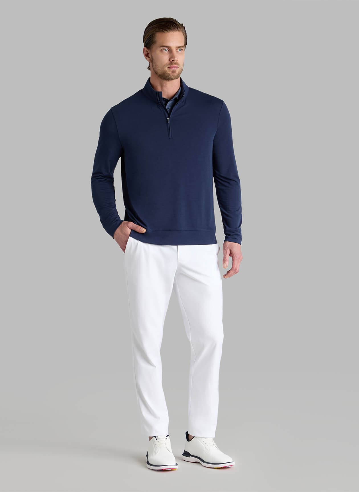 G/FORE	 Men's Luxe Mid Quarter-Zip - Navy 3XL