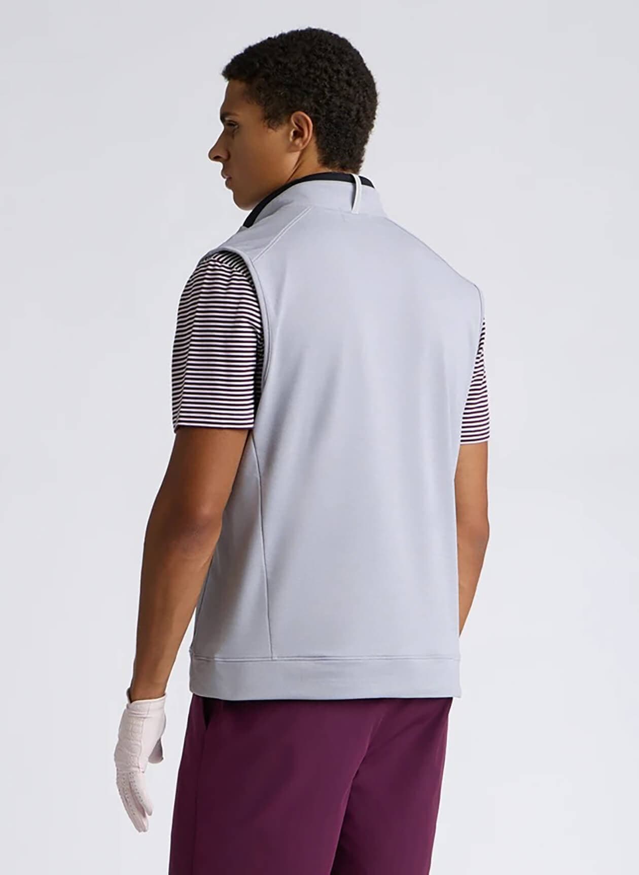 G/FORE Men's Brushed Back Tech Terry Quarter-Zip Vest - Light Grey LG