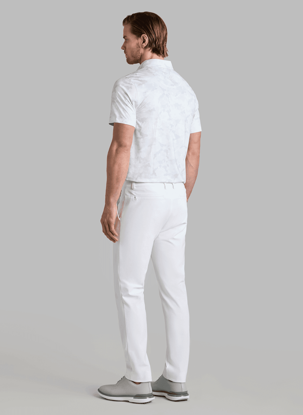 G/FORE Men's Icon Camo Tech Stretch Jersey Polo - White 3XL