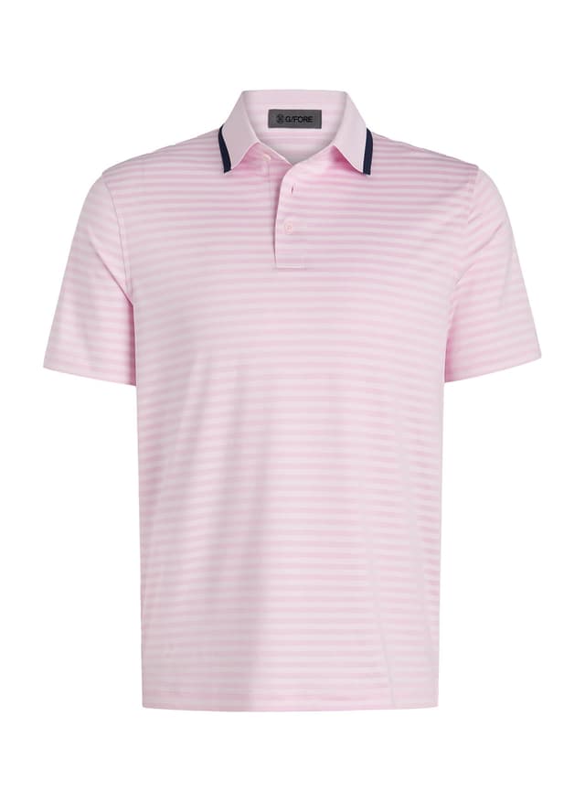 G/FORE	 Men's Perforated Stripe Jersey Polo - Pink 3XL