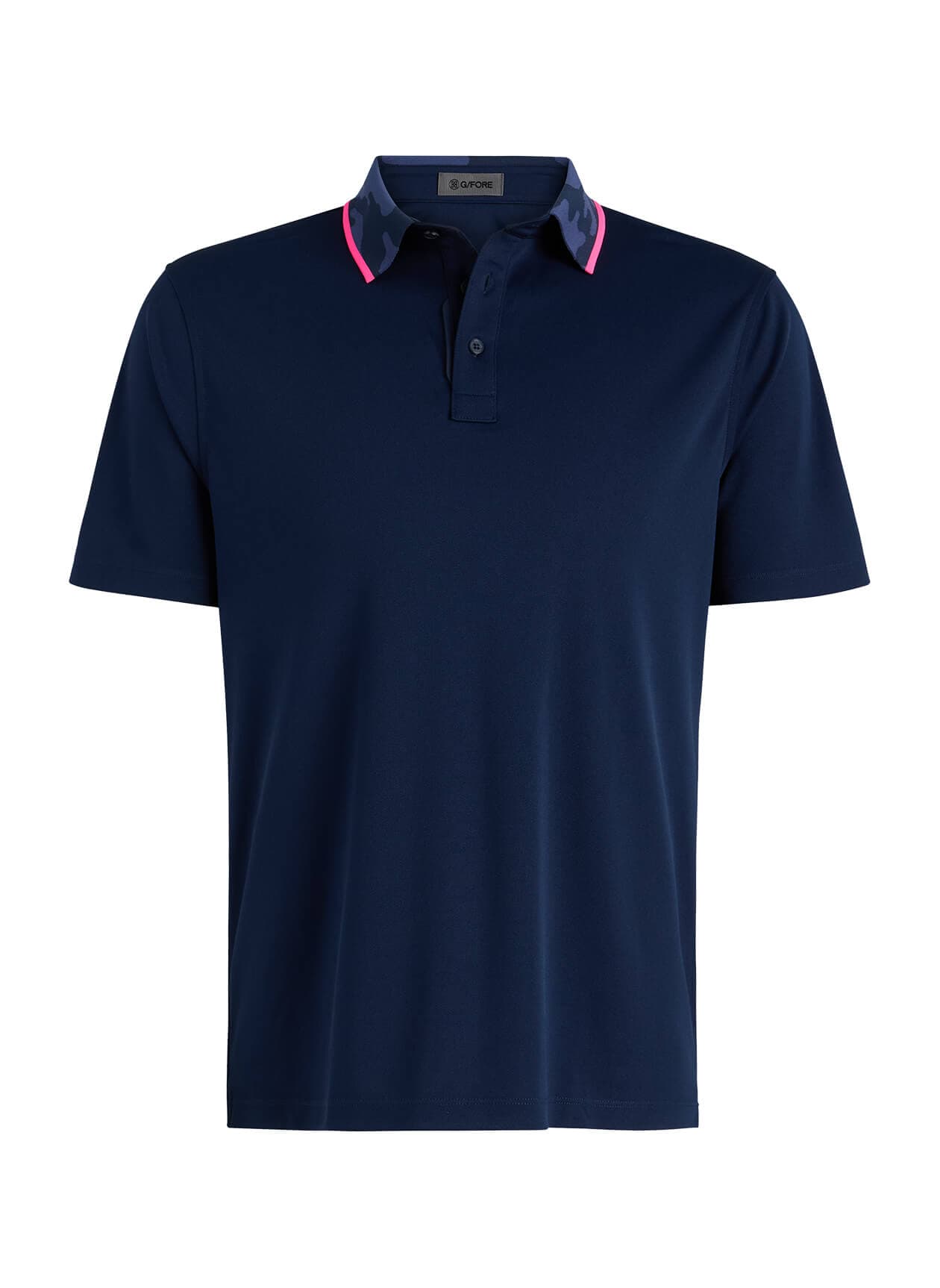 G/FORE	 Men's Camo Collar Performance Pique Polo - Navy LG