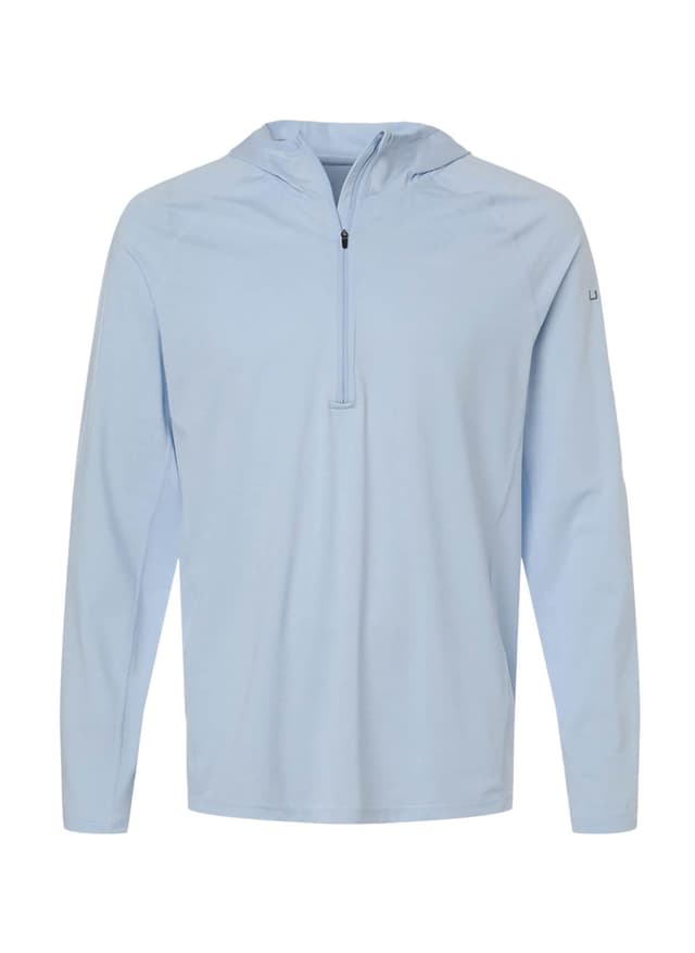 HUK Men's Atoll Hooded Half-Zip - Cyan LG