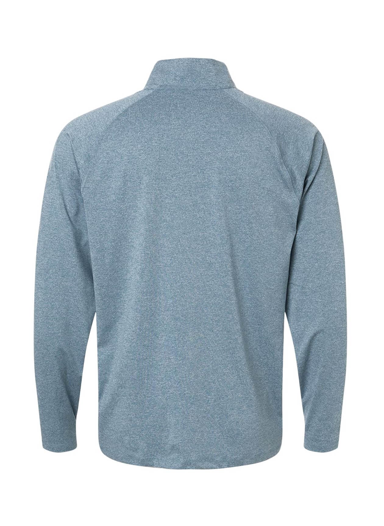 HUK Men's Airweight Heather Quarter-Zip - Cyan LG