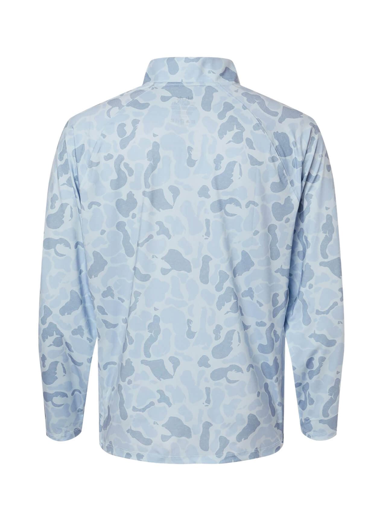 HUK Men's Airweight KC Printed Quarter-Zip - Cyan LG