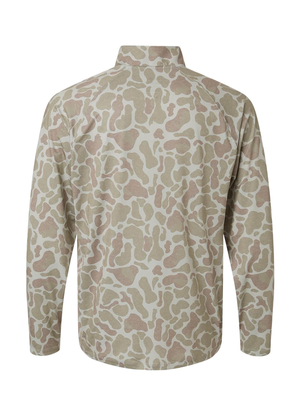 HUK Men's Airweight KC Printed Quarter-Zip - Brown LG
