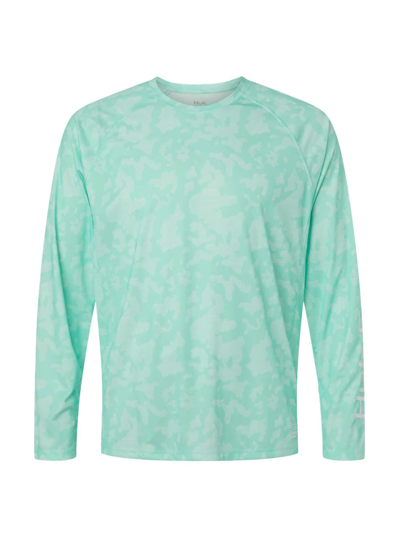 HUK Men's Lopro Running Lakes Long-Sleeve T-Shirt - Green LG