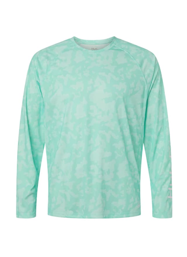 HUK Men's Lopro Running Lakes Long-Sleeve T-Shirt - Green LG
