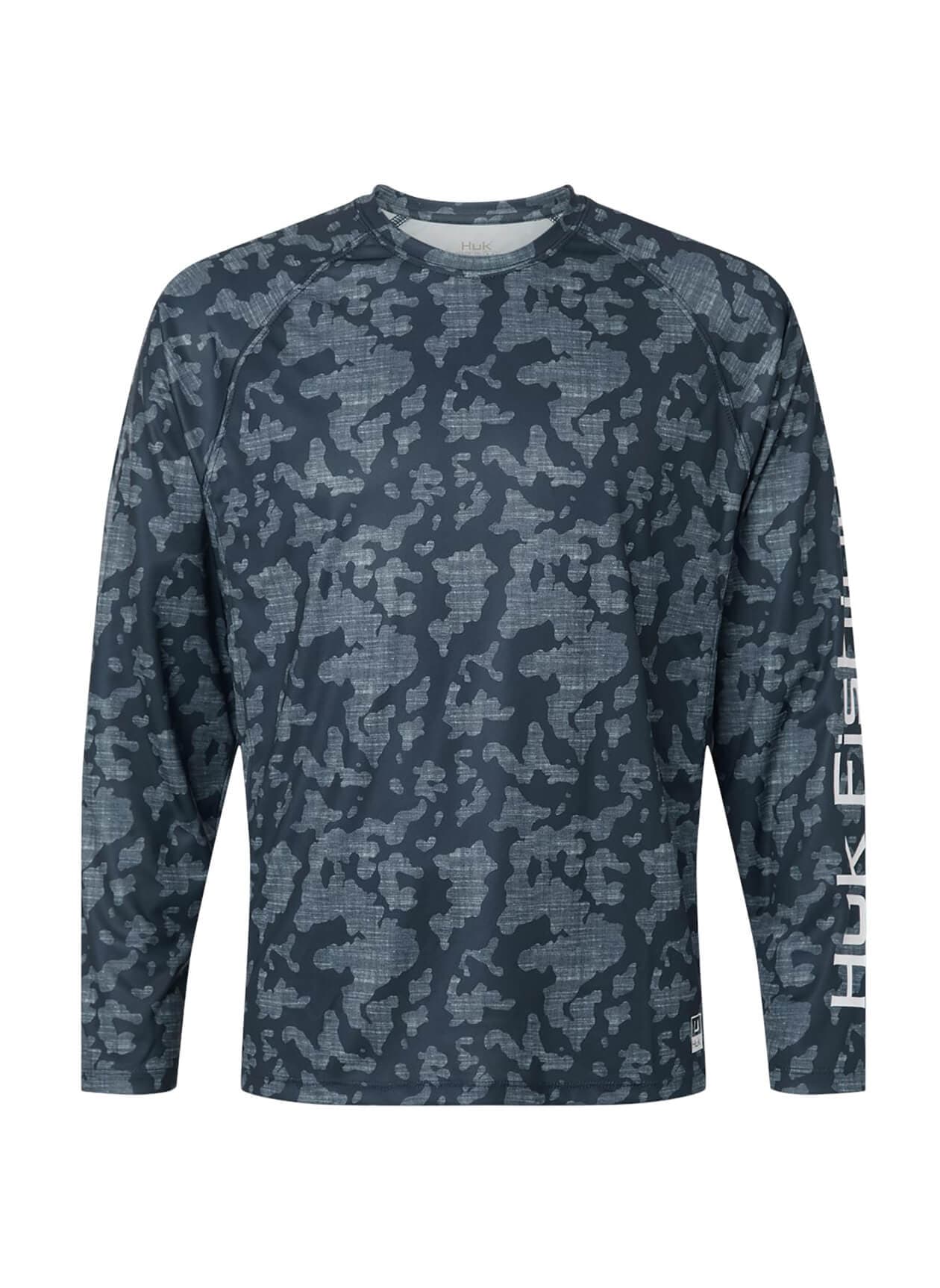 HUK Men's Lopro Running Lakes Long-Sleeve T-Shirt - Sargasso Sea LG