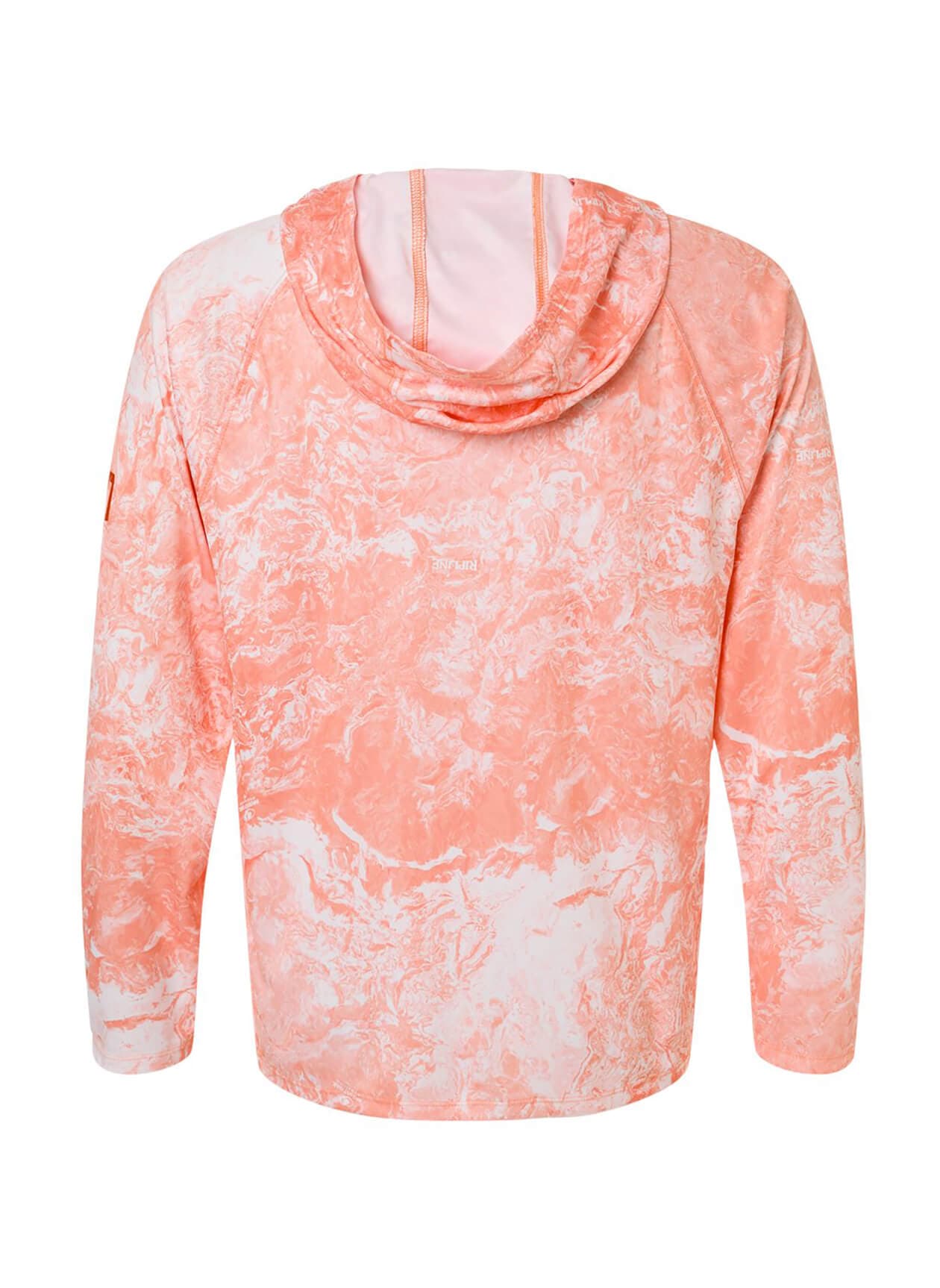 HUK Men's Pursuit Mossy Oak Printed Hooded Long-Sleeve T-Shirt - Orange LG