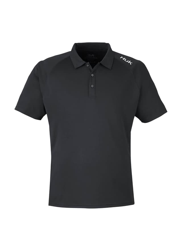 HUK Men's LoPro Solid Performance Polo - Black LG