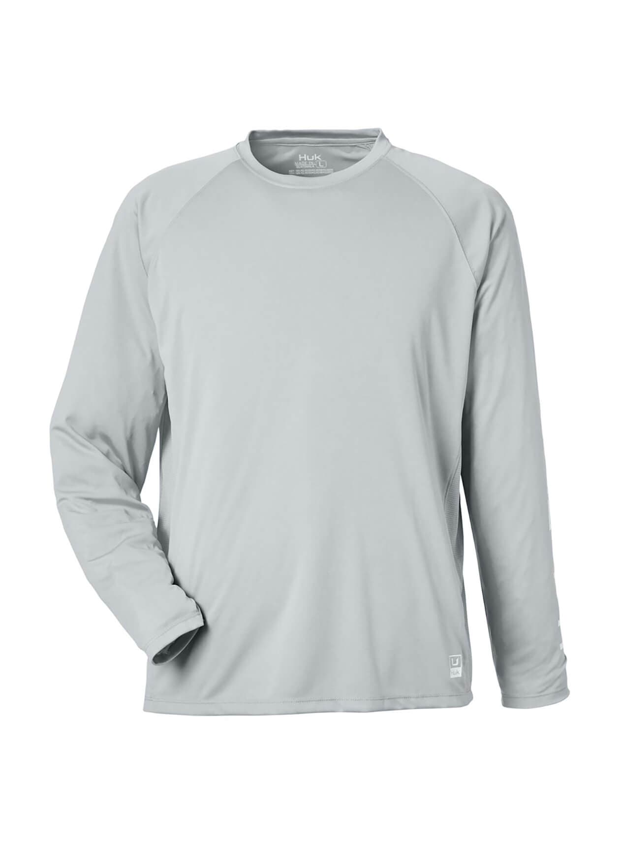 HUK Men's Men's LoPro Pursuit Long-Sleeve T-Shirt - Light Grey LG