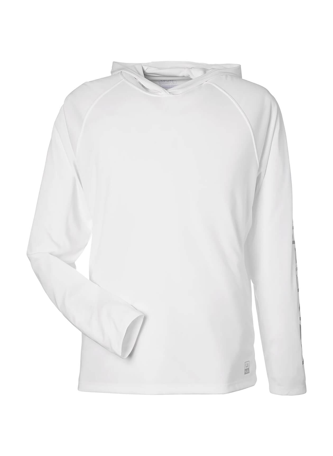 HUK Men's LoPro Pursuit Long-Sleeve Hooded T-Shirt - White LG