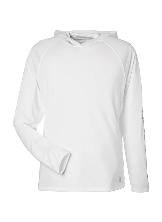 HUK Men's LoPro Pursuit Long-Sleeve Hooded T-Shirt - White LG