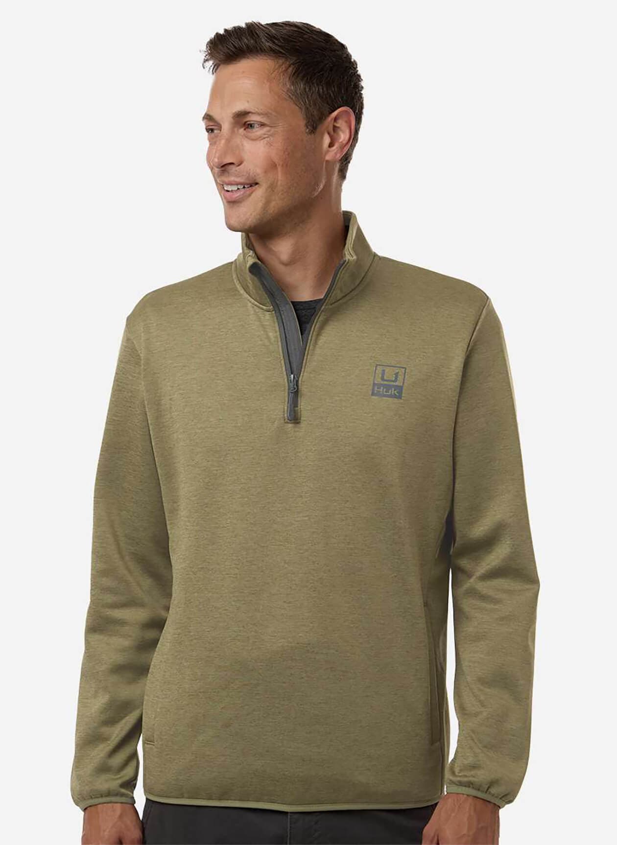 HUK Men's Coldfront+ Quarter-Zip Pullover - Green 3XL