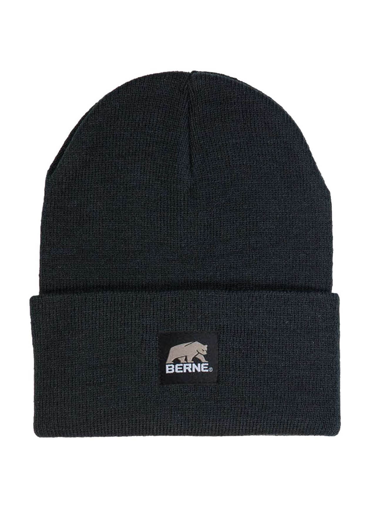 Berne Heritage Knit Cuff Beanie - Black / White (BWHT) MISC