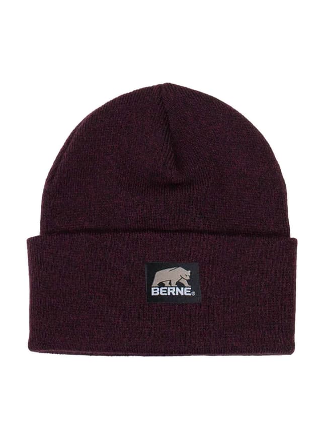 Berne Heritage Knit Cuff Beanie - Maroon / Black (MBLK) MISC