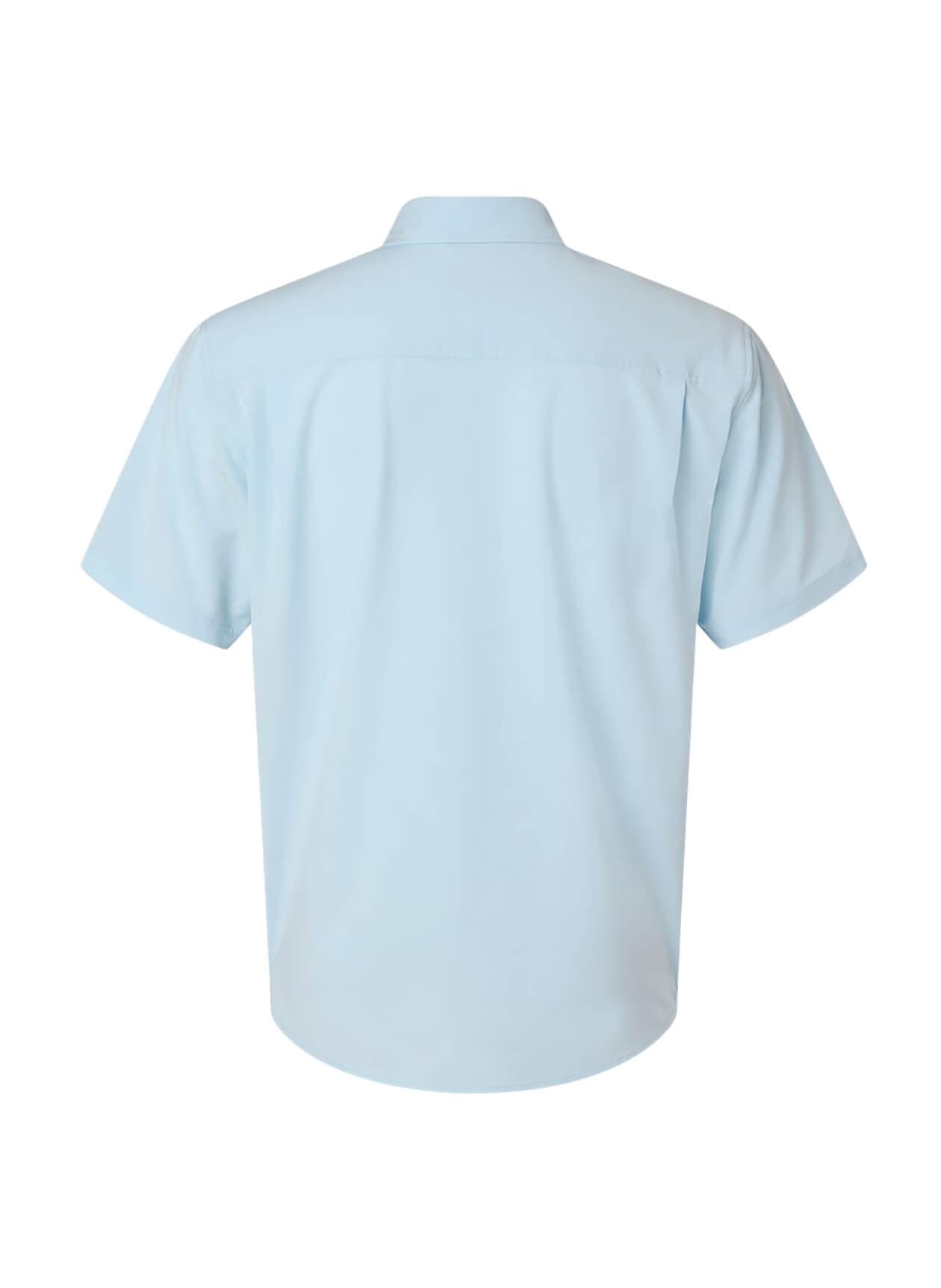 HUK Men's Kona Solid Short-Sleeve Shirt - Coastal Drift Heather LG