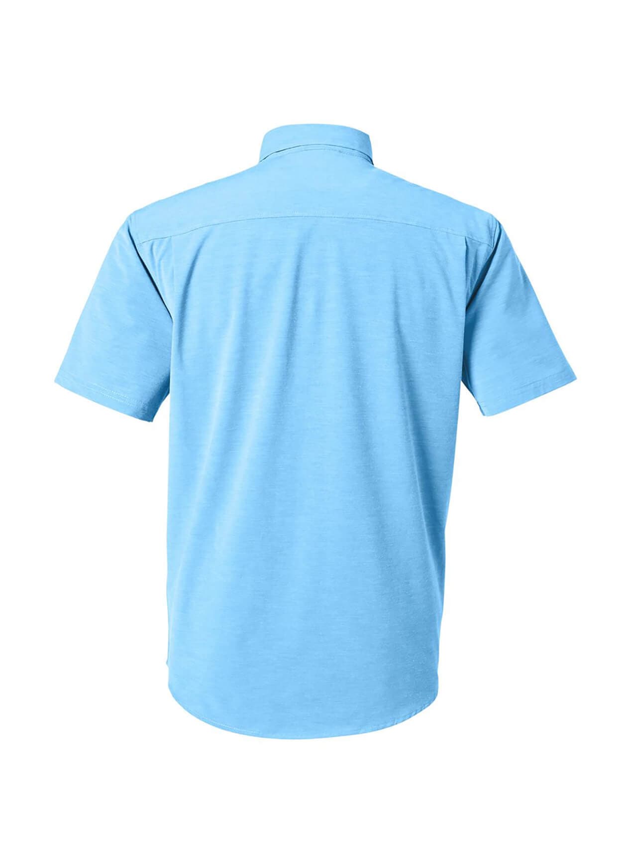HUK Men's Kona Solid Short-Sleeve Shirt - Cyan LG