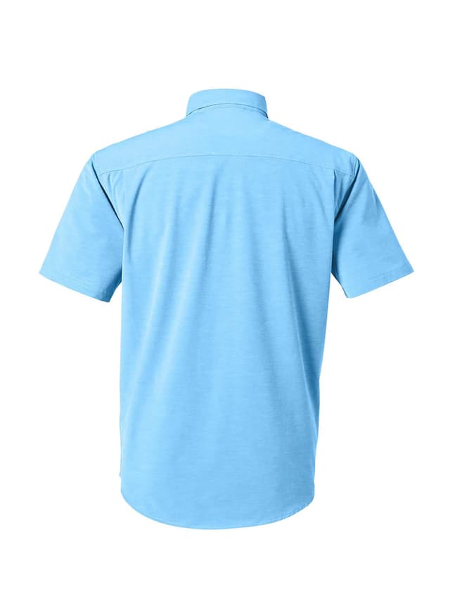 HUK Men's Kona Solid Short-Sleeve Shirt - Cyan LG