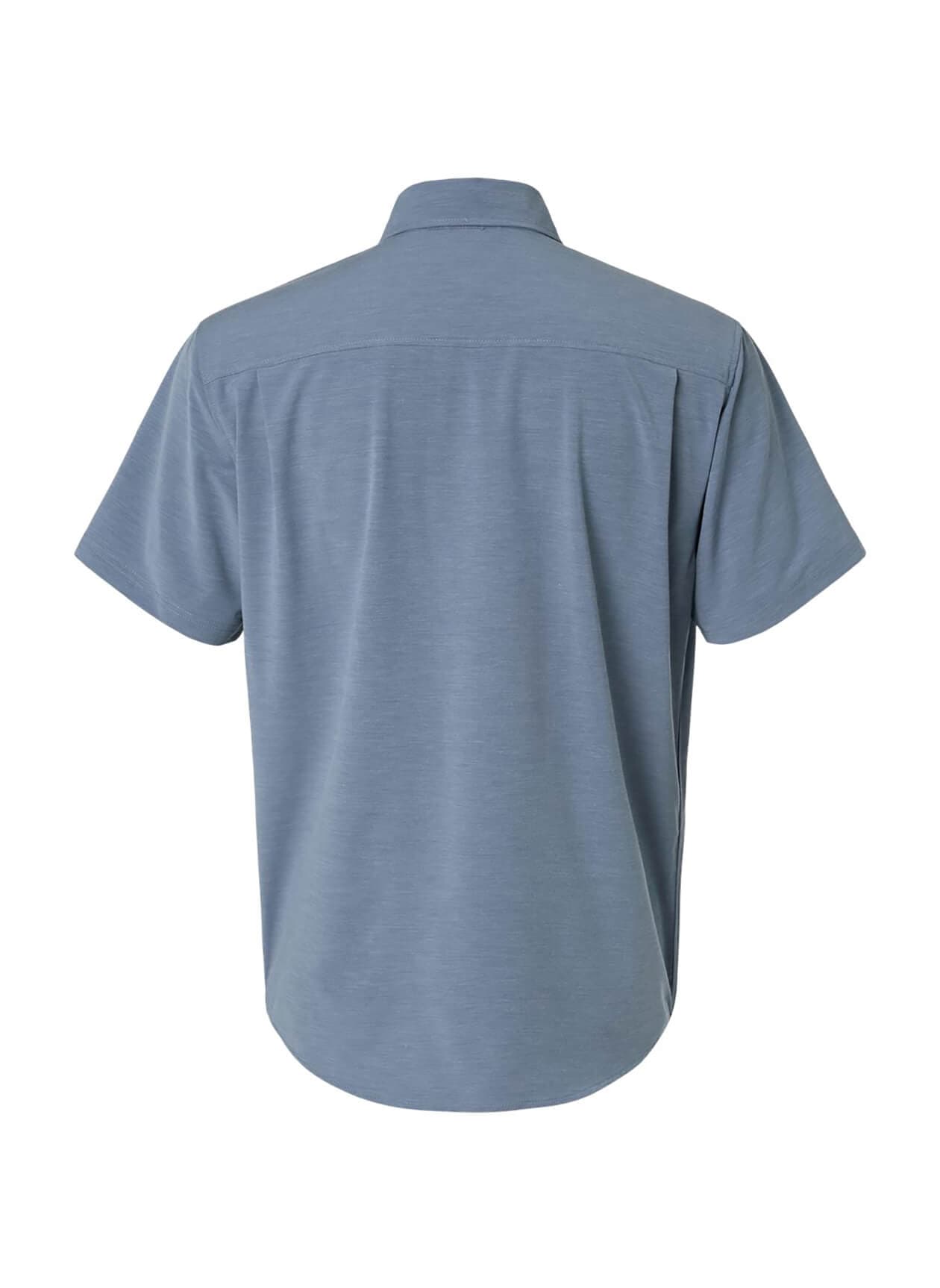HUK Men's Kona Solid Short-Sleeve Shirt - Stormy Blue LG