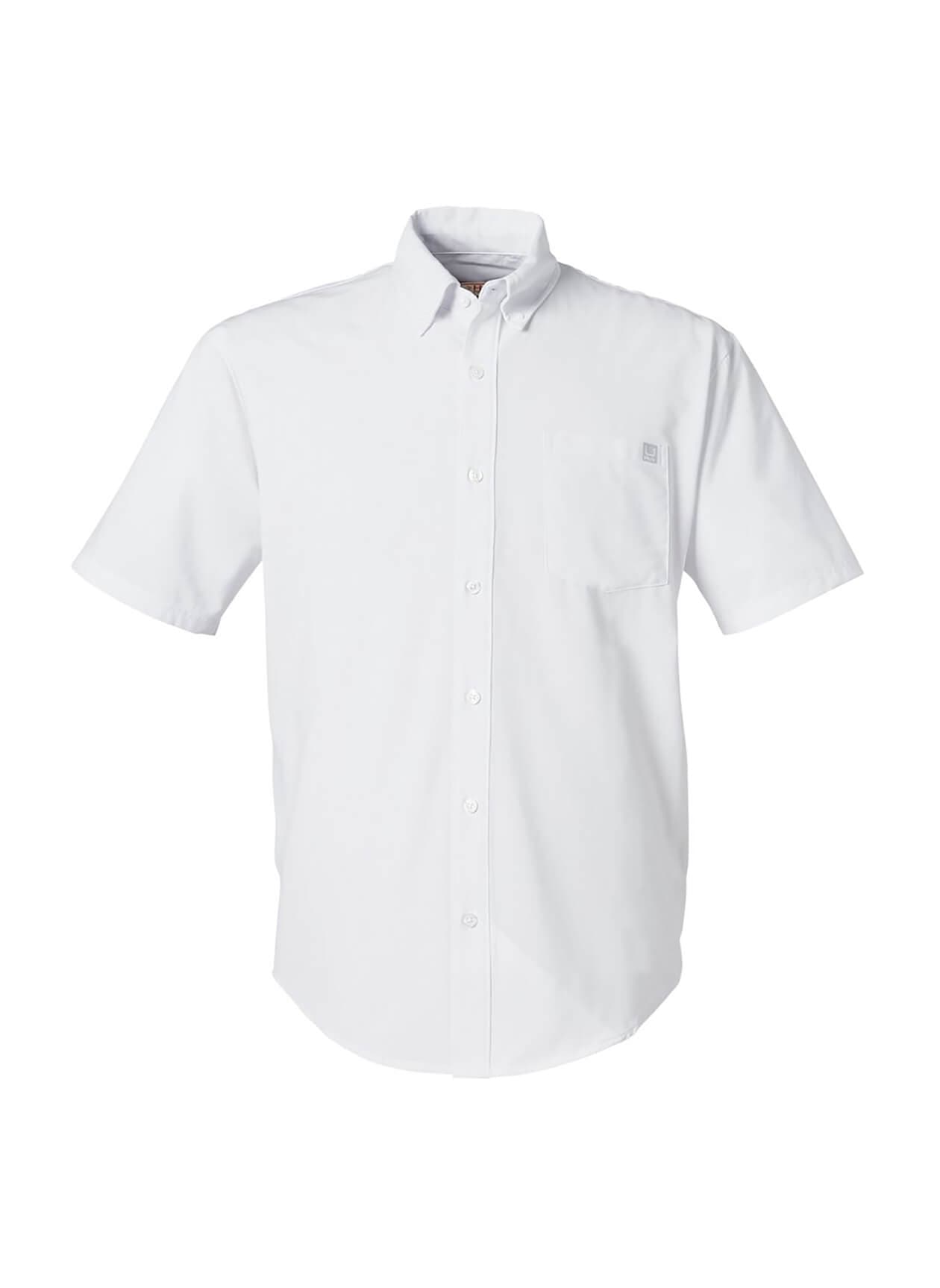 HUK Men's Kona Solid Short-Sleeve Shirt - White LG