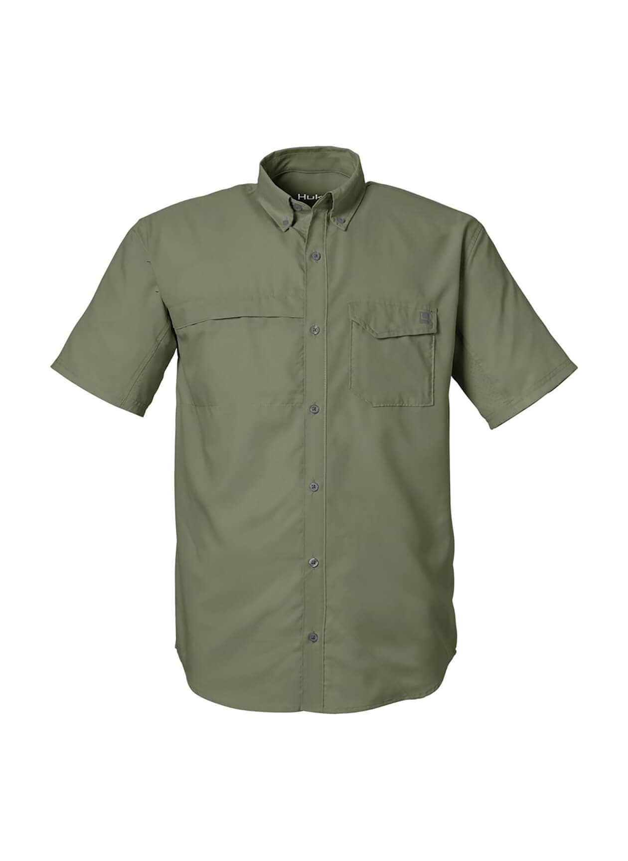 HUK Men's Tide Point Short Sleeve Shirt - Green 3XL