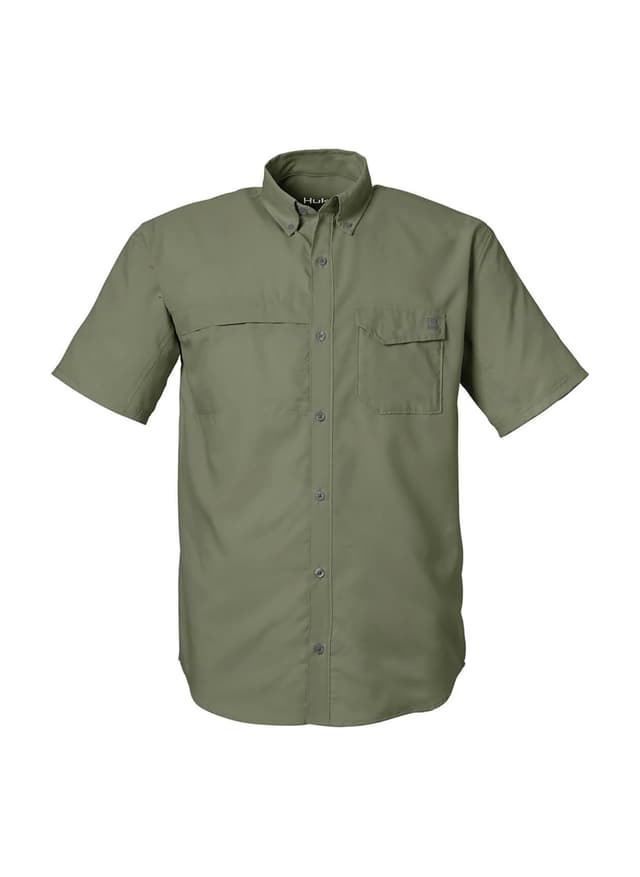 HUK Men's Tide Point Short Sleeve Shirt - Green 3XL