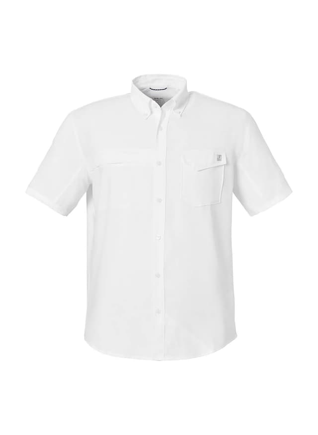 HUK Men's Tide Point Short Sleeve Shirt - White 3XL