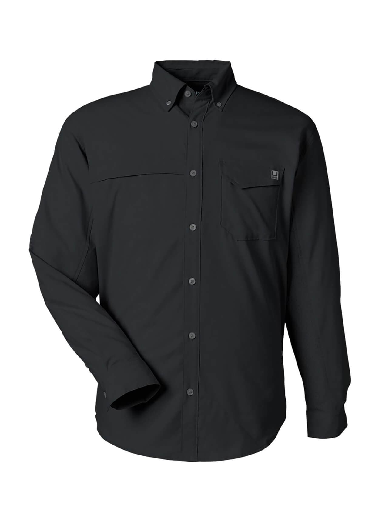 HUK Men's Tide Point Pocket Fishing Shirt - Black 3XL