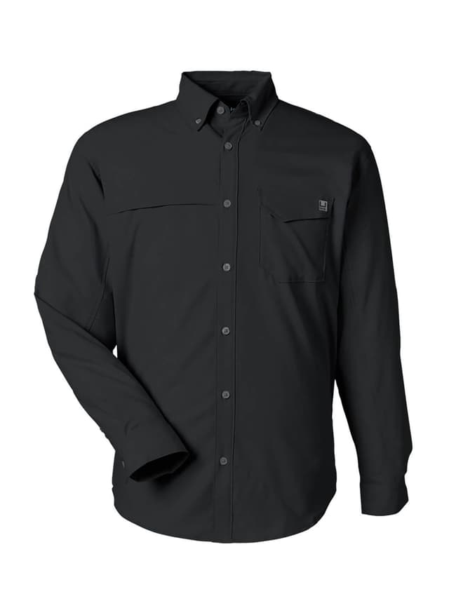 HUK Men's Tide Point Pocket Fishing Shirt - Black 3XL