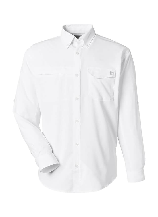 HUK Men's Tide Point Pocket Fishing Shirt - White 3XL
