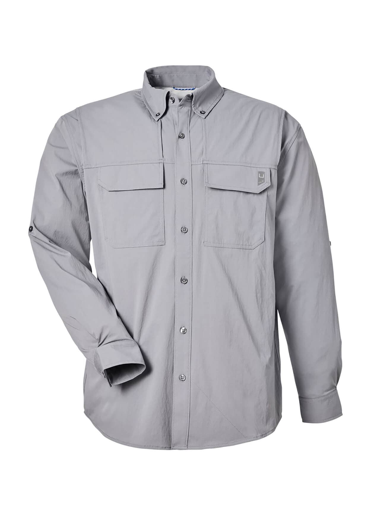HUK Men's Creekbed Pocket Fishing Shirt - Dark Grey LG