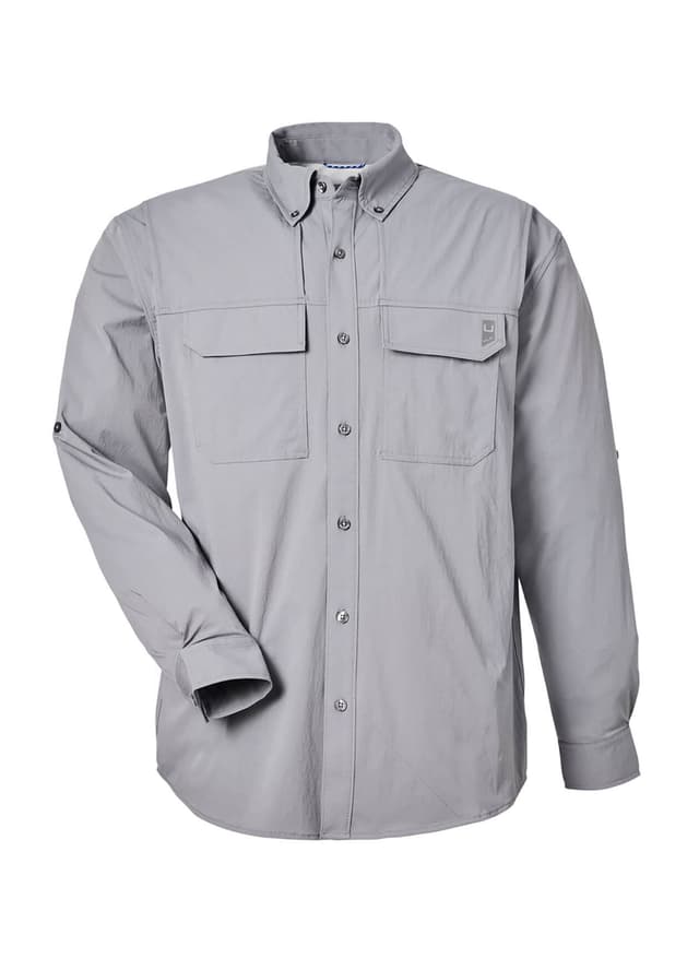 HUK Men's Creekbed Pocket Fishing Shirt - Dark Grey LG