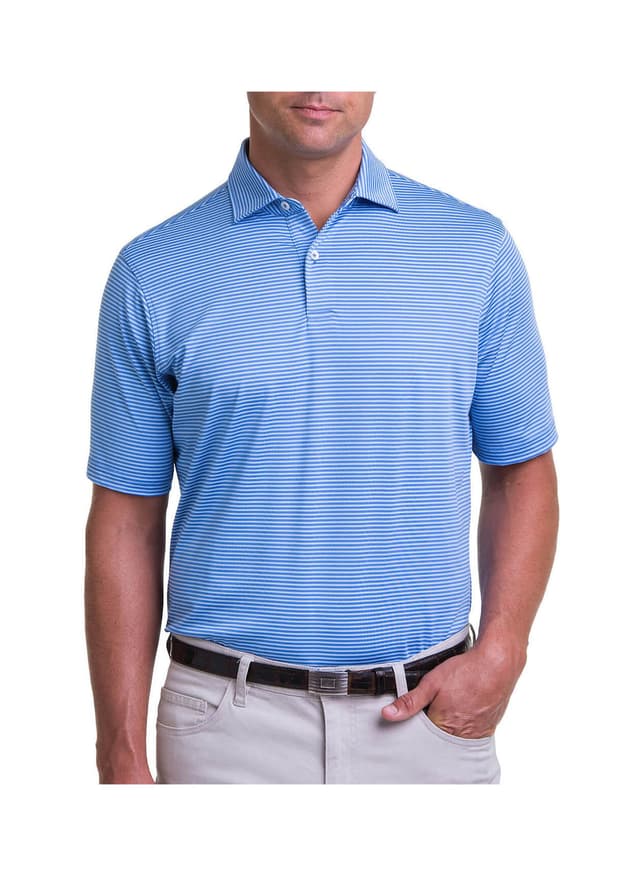 Fairway & Greene Men's Owens Stripe Polo - Baltic / Bluff 3XL