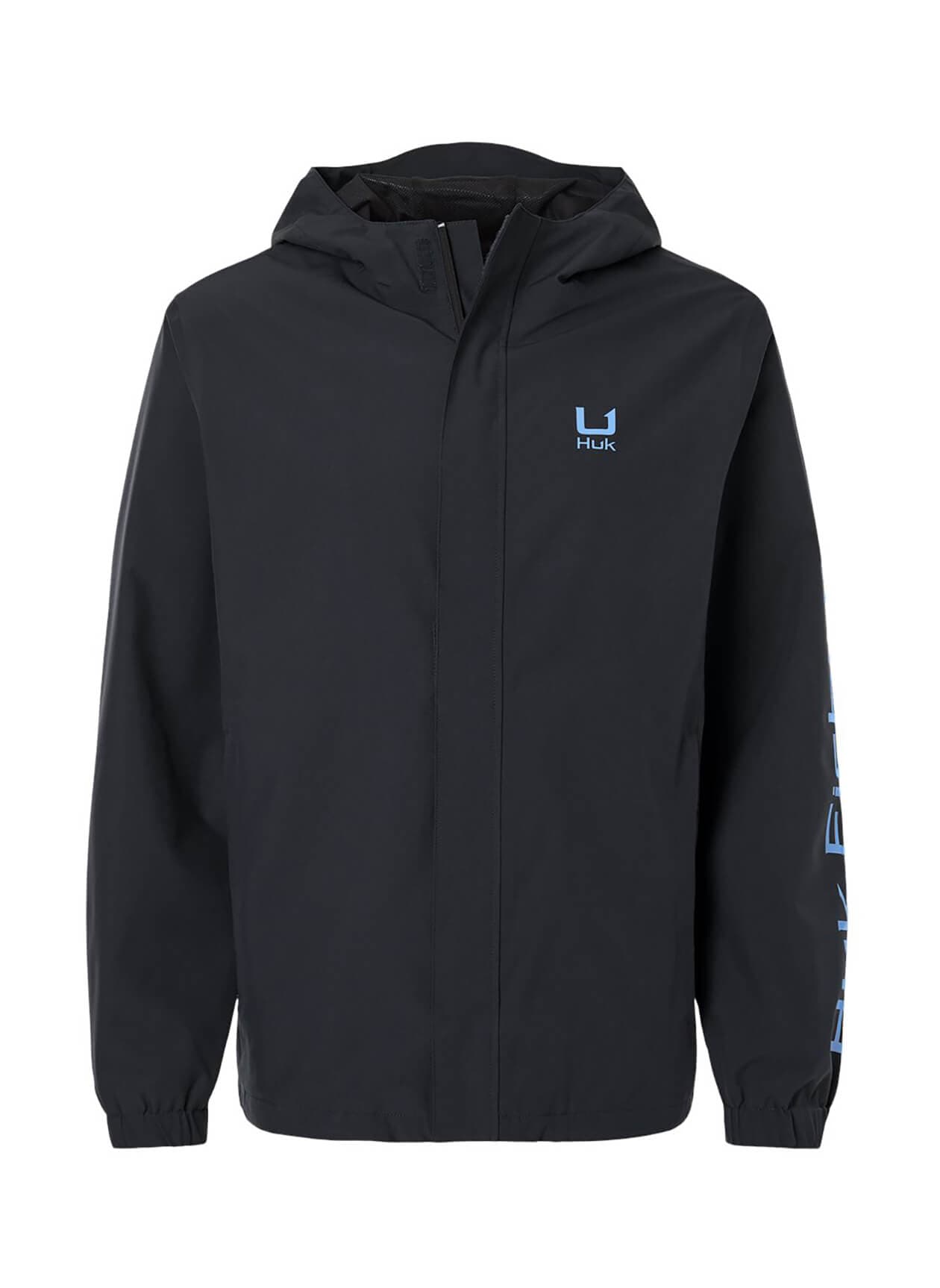 HUK Men's Storm Rain Jacket - Black LG