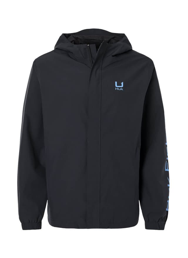 HUK Men's Storm Rain Jacket - Black LG