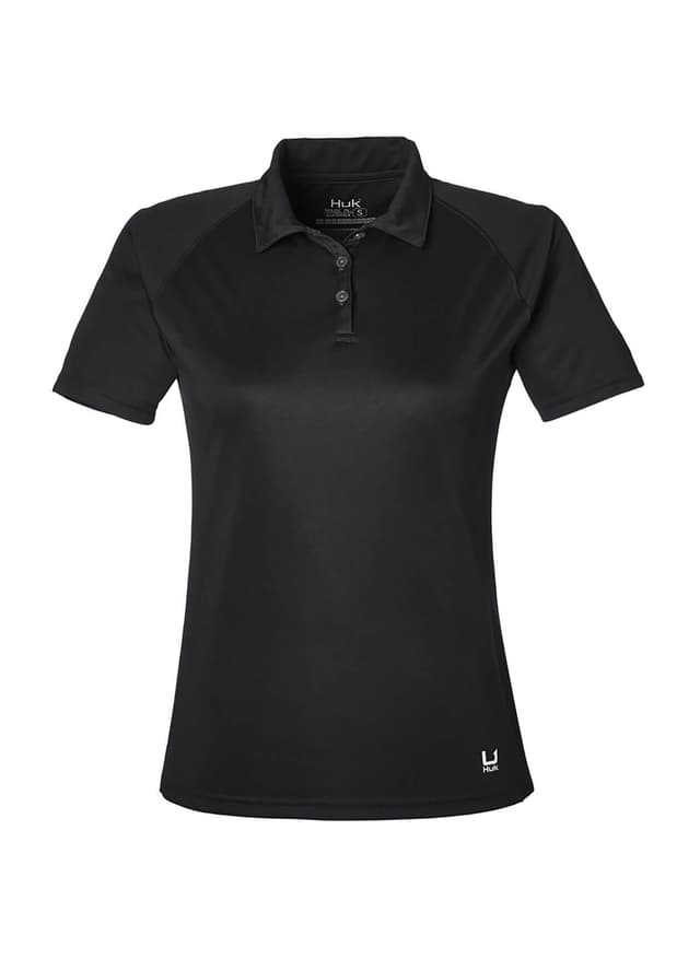 HUK Women's LoPro Solid Performance Polo - Black LG