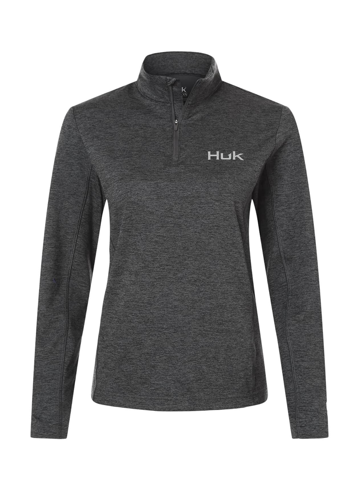 HUK Women's Coldfront+ Quarter-Zip - Dark Grey LG