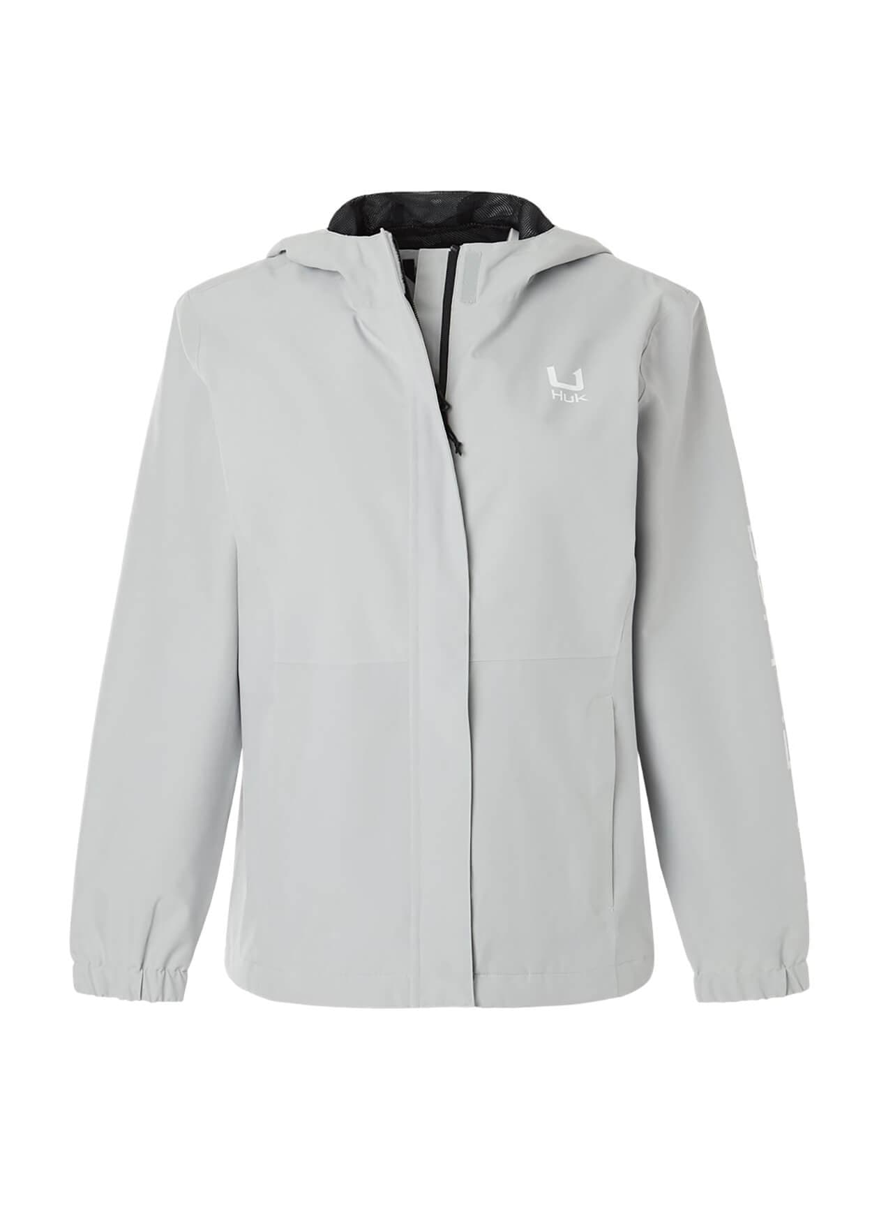 HUK Women's Storm Rain Jacket - Light Grey LG
