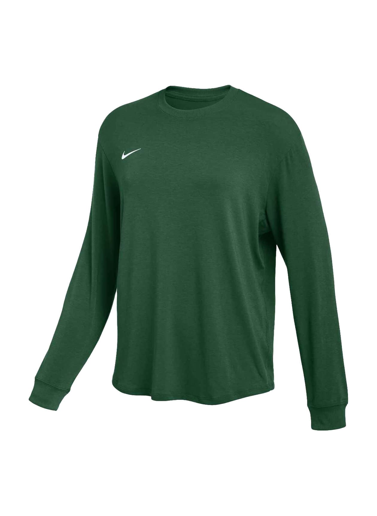 Nike Women's Relaxed Long-Sleeve T-Shirt - Green LG