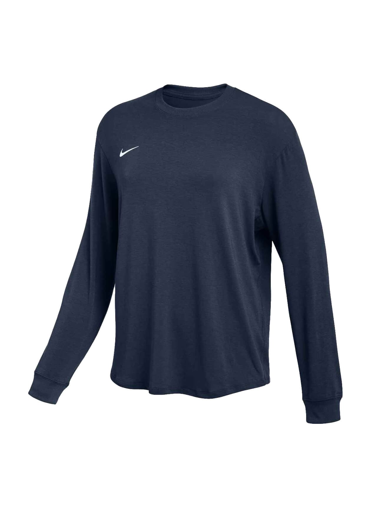 Nike Women's Relaxed Long-Sleeve T-Shirt - Navy LG