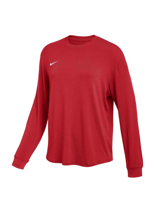 Nike Women's Relaxed Long-Sleeve T-Shirt - University Red / White (657) LG