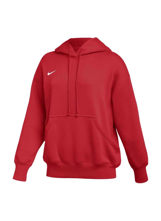 Nike Women's Phoenix Fleece Hoodie - University Red / White (657) LG