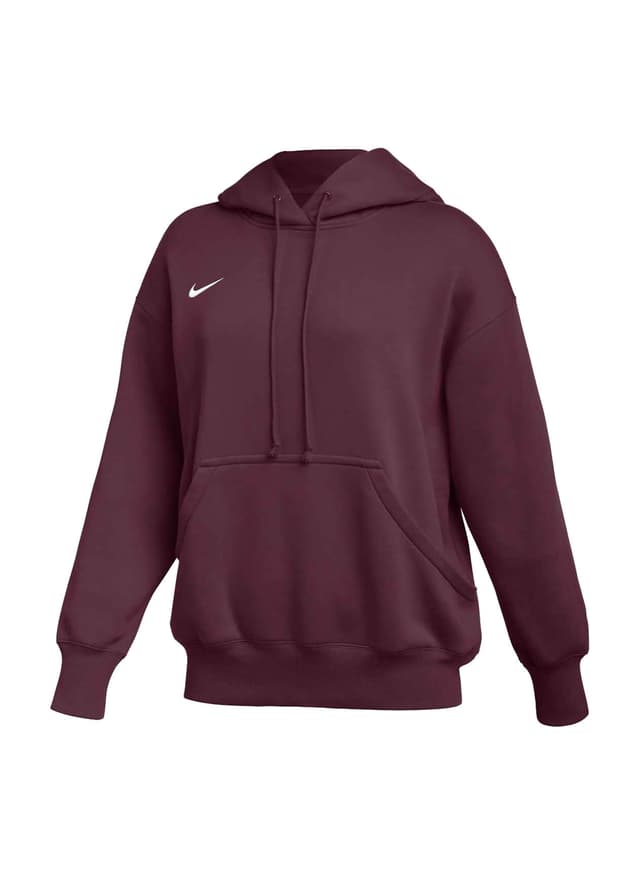 Nike Women's Phoenix Fleece Hoodie - Deep Maroon / White LG