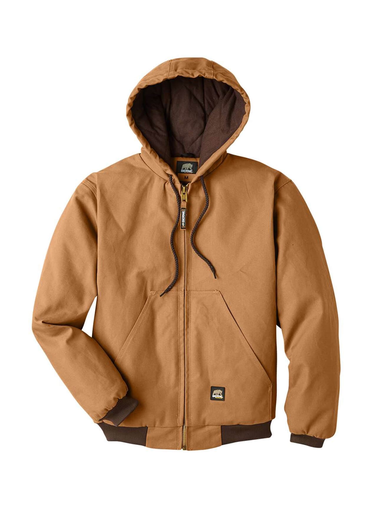 Berne Men's Highland Washed Cotton Duck Hooded Jacket - Brown Duck (BRN) 3XL