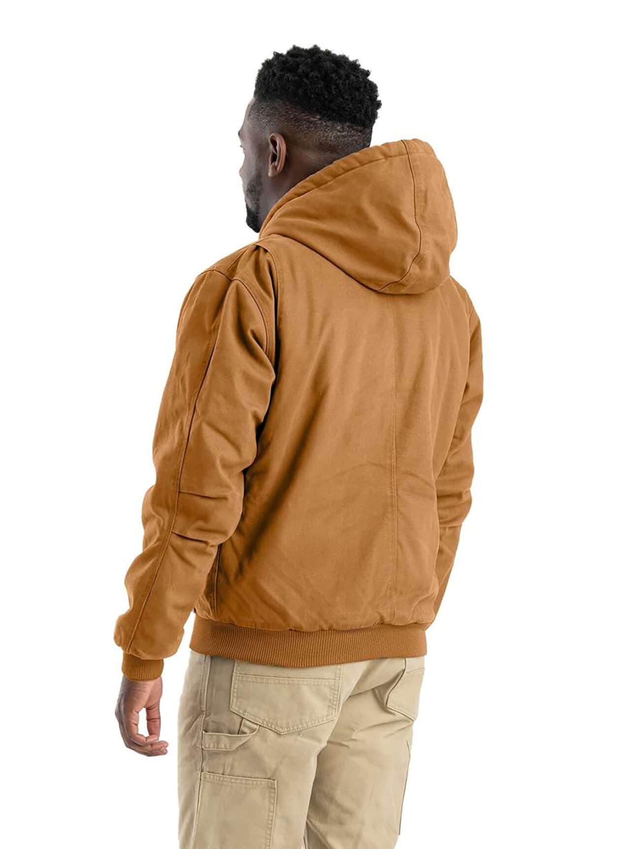 Berne Men's Highland Washed Cotton Duck Hooded Jacket - Brown Duck (BRN) 3XL