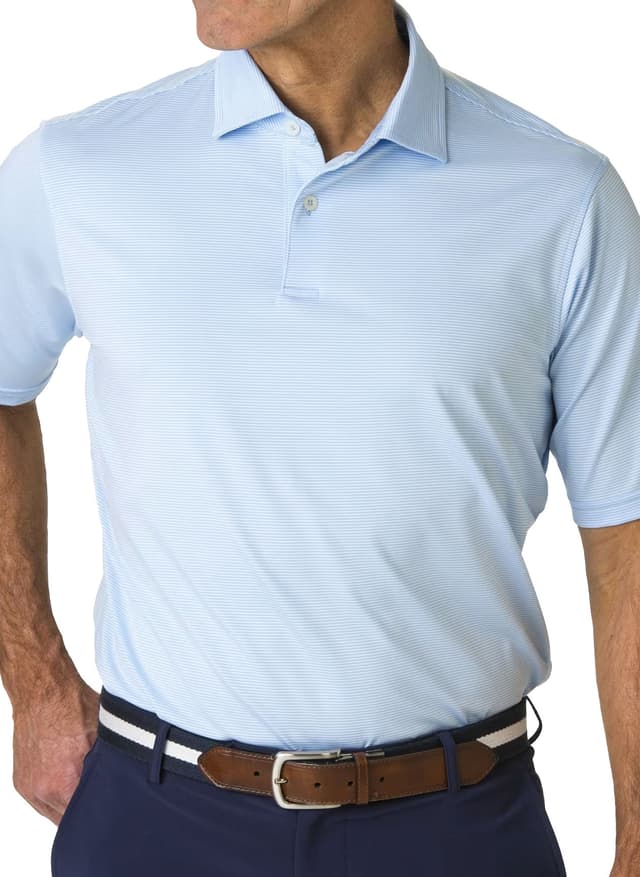 Fairway & Greene Men's Mini Stripe Polo - Bluff 3XL
