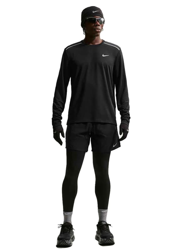 Nike Men's Miler Dri-FIT Long-Sleeve T-Shirt - Black 3XL