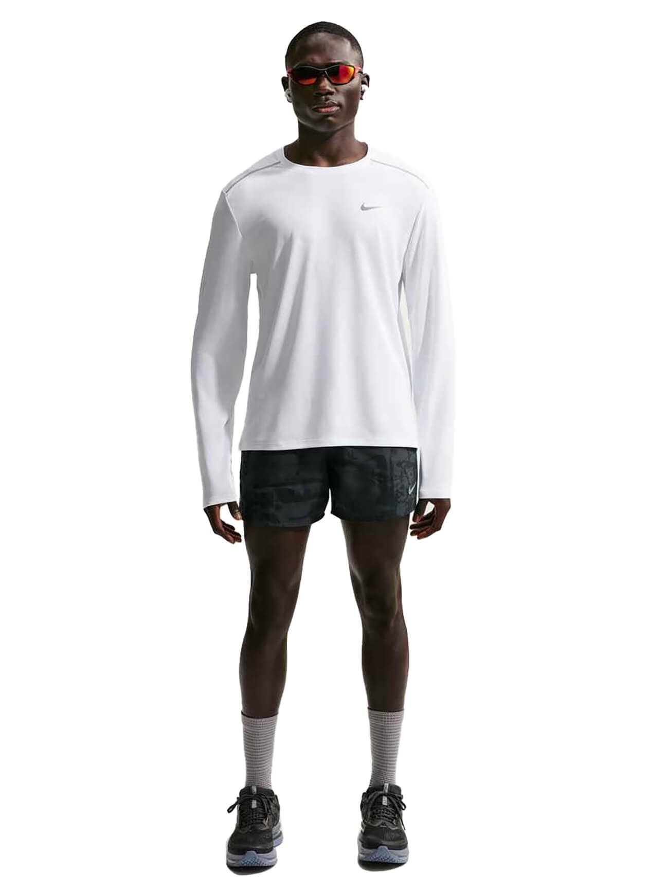 Nike Men's Miler Dri-FIT Long-Sleeve T-Shirt - White 3XL