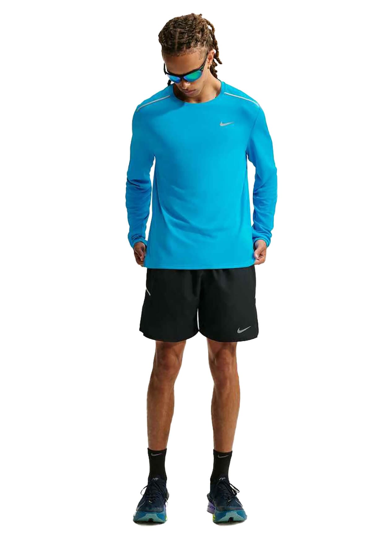 Nike Men's Miler Dri-FIT Long-Sleeve T-Shirt - Blue 3XL